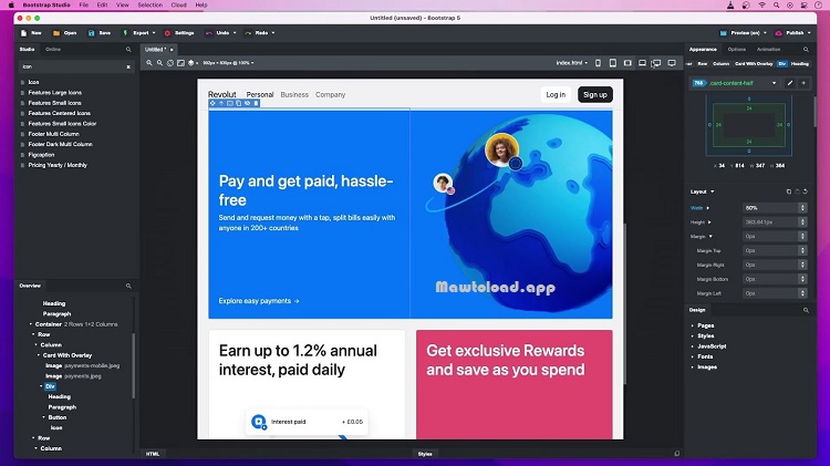 Bootstrap Studio 2026 ดาวน์โหลดฟรี