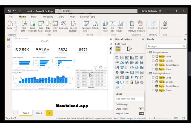 Power BI Desktop แสดงกราฟและ Dashboard พร้อมเครื่องมือปรับแต่ง Visual