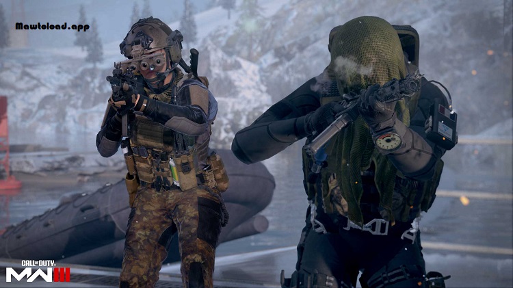 หน้าจอ Multiplayer ของ Call of Duty Modern Warfare 3 แสดง Loadout และข้อมูลการต่อสู้