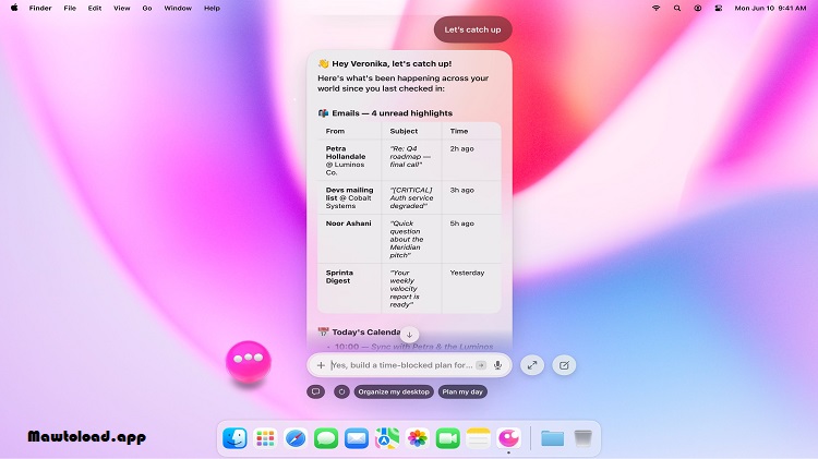 เครื่องมือ Eney Wand แสดงตัวเลือกสรุปและแปลข้อความจากเนื้อหาที่เลือกบนหน้าจอ Mac
