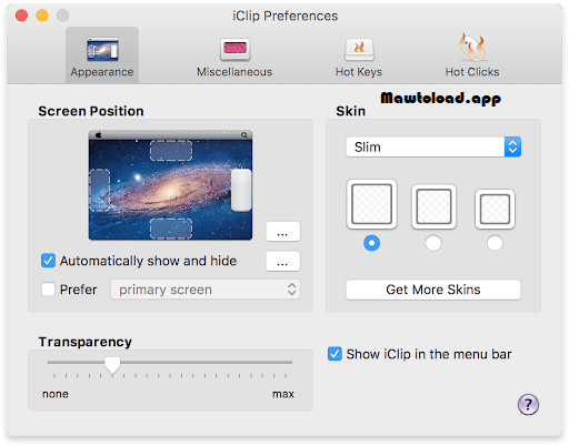 แผง Clip Sets แสดงการจัดกลุ่มข้อความ ลิงก์ และ Code Snippets พร้อมตัวเลือกเรียกข้อมูลกลับมาใช้งานผ่านคีย์ลัด